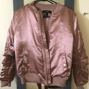Rose Gold F21 Bomber jacket